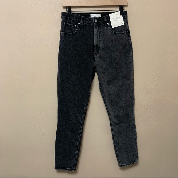 Abercrombie & Fitch The Skinny High Rise Curve Love Two Tone Black 27 4 NWT New - Picture 4 of 15